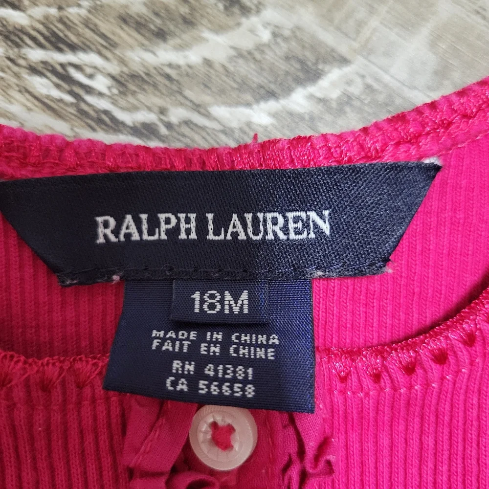 Baby Ralph Lauren Pink Ribbed Sleeveless Dress Size 18M